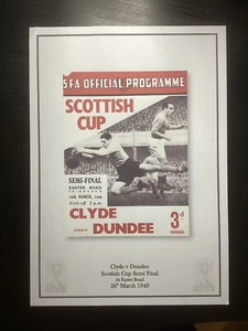 1948-49 Clyde v Dundee Scottish Cup Semi Final Programme PRINT - Picture 1 of 1