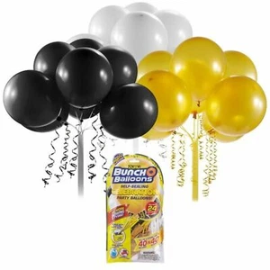 Bunch O Balloons Self Sealing Party Balloons Black/Gold/White - Picture 1 of 5