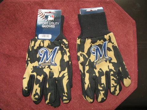 TWO (2) PAIR OF MILWAUKEE BREWERS, SPORT UTILITY GLOVES FROM FOREVER COLLECTABLE Cover