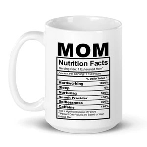 Tazza etichetta valori nutrizionali mamma per mamma divertente tazza caffè festa della mamma regalo donna - Foto 1 di 5