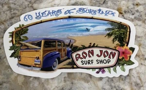 Calcomanía adhesiva Ron Jon Surf Shop 60 años de surf leñoso - Imagen 1 de 2