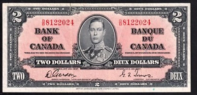 Canada 1937 $2 Two Dollar Banknote Gordon - Towers D/B 8122024 - Image 1 of 2
