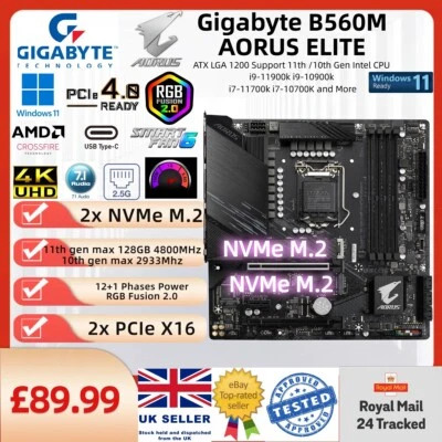 Gigabyte B560M AORUS ELITE mATX Motherboard LGA1200 11th/10th i9-11900K 10900K