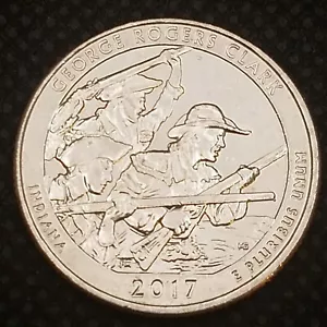 2017-D Quarter 25c - George Rogers Clark (IN) - AU ***EXACT COIN*** ATB #18 - Picture 1 of 12