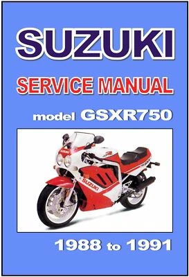 SUZUKI Workshop Manual GSXR750 1988 1989 1990 & 1991 Service Repair - Image 1 of 4
