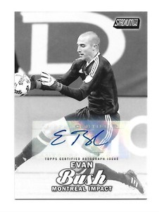 RARE #1 /99 2017 Topps Stadium Club MLS Black & White Autographs #86 Evan Bush