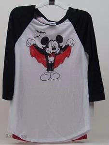 Disney Damen Junioren Mickey Mouse Vampir Grafik Umhang T-Shirt Größe XSmall neu mit Etikett - Bild 1 von 2