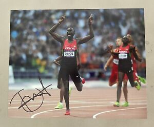 David Rudisha Hand Signed 10x8 London 2012 Olympics Photo - Kenya  Athletics -