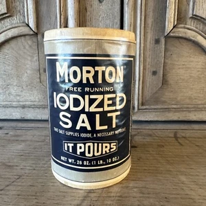 Reproduction Morton Free Running Iodized Salt Cardboard Container 1914 Decor - Picture 1 of 8
