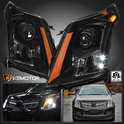 Black Fits 2010-2016 Cadillac SRX Halogen Projector Headlights Lamps Left+Right Foto 1 de 4