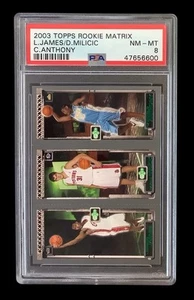 2003 topps matrix #0 lebron james & carmelo anthony rc; dual HOF rookie PSA 8 - Bild 1 von 3