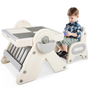 6-In-1 Kids Table And Chair Set, Kids Activity Table Blocks Table And Chair Set - Picture 1 of 7