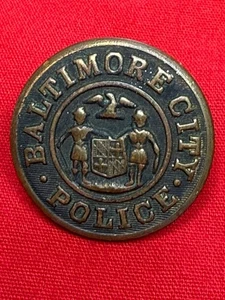 Vintage Baltimore Maryland Police Department Button verwandelt in Pin Q - Bild 1 von 4