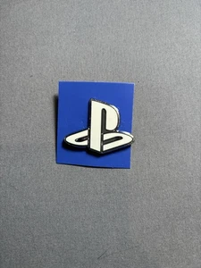 Sony Play Station Game Logo White Enamel Tie Tac Lapel/Hat Pin 1.5"x1" - Picture 1 of 2