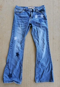 Y2K Womens Low-Rise BUFFALO Jeans by David Bitton Casablanca w/Stars Sz: 32" - Picture 1 of 24