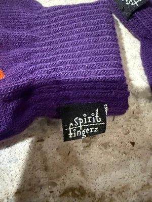 Luvas roxas Clemson Spirit Fingerz com pompons, novas sem etiquetas - Imagem 1 de 2