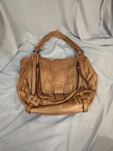 KOOBA Women's Brown Leather Hobo Gold Trim Shoulder Bag Handbag Purse - Picture 1 of 14