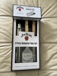 Jim Beam 3 Piece BBQ tool Set & Smoker Box - Picture 1 of 3
