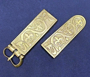 Medieval Belt Set, Brass Buckle & Strap End, Hungary Replica Girdle Belt 30mm - Picture 1 of 1