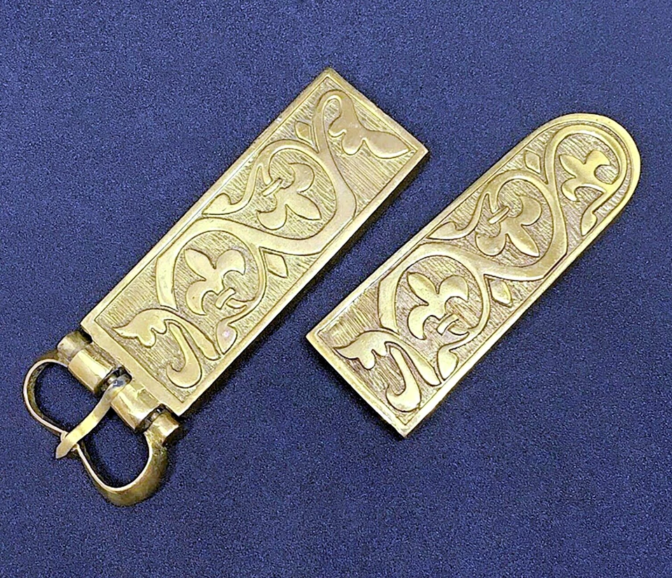 Juego de Cinturón Medieval, Hebilla de Latón y Extremo de Correa, Hungría Réplica Faja Cinturón 30mm Foto 1 de 1