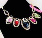 Jewelry+Betsey+Johnson+Fashion+Rhinestone+Double+Ellipse+clavicle+Chain+necklace