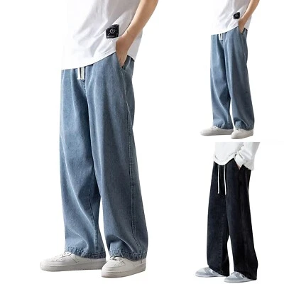 Mens Straight Leg Regular Loose Denim Boys Casual Jean All Waist and Sizes Pants - image 1 of 4