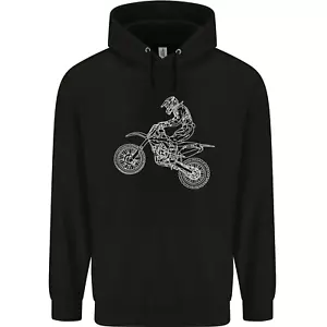 Motocross Line Drawing Dirt Bike MotoX Childrens Kids Hoodie - Picture 1 of 84