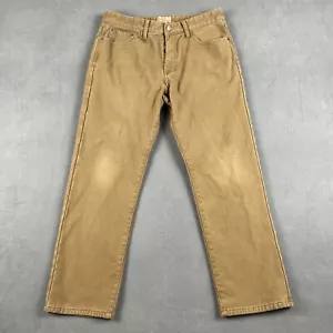 Weatherproof Vintage Mens 34X30 Fleece Lined Denim Brown Pants Workwear - Picture 1 of 15