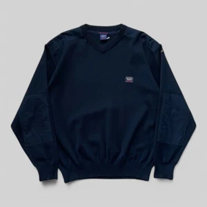 Paul & Shark Men’s Black Wool Blend V-Neck Classic Yachting Sweater – Size M - Picture 1 of 15