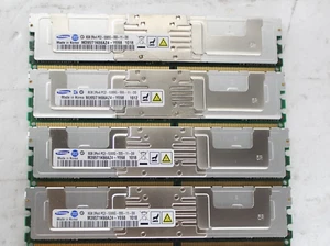 Lot of 4 Samsung M395T1K66AZ4-YE68 8GB 2Rx4 PC2-5300G-555-11-D0 DDR2 Server RAM - Picture 1 of 4