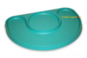 Bandeja de alimentación para bebé Tupperware medio círculo bandeja para servir grande verde vintage nuevo de lote antiguo - Imagen 1 de 2