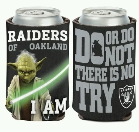 OAKLAND RAIDERS STAR WARS YODA SOFT FOAM CAN BOTTLE COOZIE COOLER HOLDER Cover