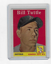 BILL TUTTLE 1958 TOPPS VINTAGE BASEBALL CARD #23 - A'S - VG (DS2)