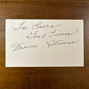 Scheda indice Naomi Stevens firmata autografata 3x5 - Foto 1 di 4