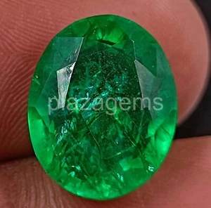 9.85 Ct Oval Shape Natural Green Emerald EGL Certified Loose Gemstone 5JRK - Picture 1 of 6