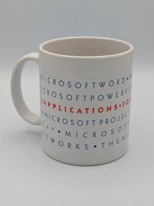 Vintage Microsoft Applikationen Kaffeebecher 90er Jahre, kultiges blaues Logo - Bild 1 von 11