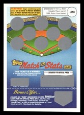 Robin Yount 1992 Topps Match The Stats Game Card #.318 Milwaukee Brewers