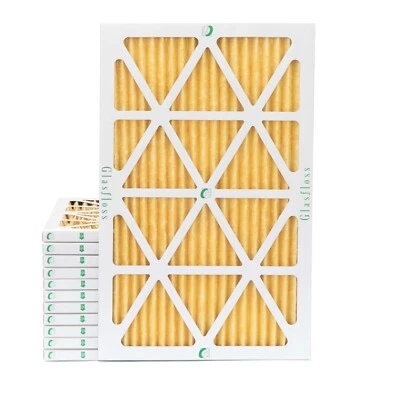 Glasfloss 16x25x1 MERV 11 Pleated Furnace Air Filters. 12 PACK. - Image 1 of 2