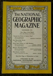 National Geographic magazine December 1951 No Map, Around the world in 80 days  - Imagen 1 de 2