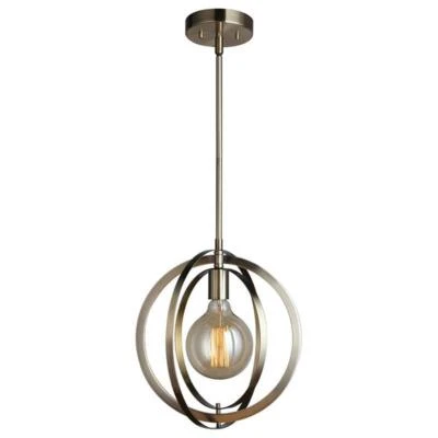 Woodbridge Lighting Geo 1-Luz Metal y Vidrio Mini-Colgante en Latón Foto 1 de 2