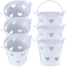 6 Pcs Decorative Metal Bucket Mini Trifle Heart Candy