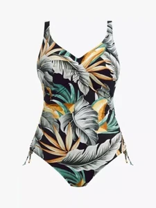 Fantasie Bamboo Grove Underwired Swimsuit, Jet/Multi 34DD RRP £84 - Picture 1 of 5