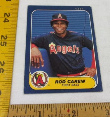 1986 Rod Carew SIGNED #151 Fleer card California Angels autographed - Image 1 of 2