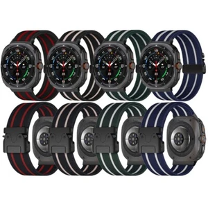 Cinturino sportivo in nylon a strisce per Samsung Galaxy Watch Ultra (2025) ricambio - Foto 1 di 21