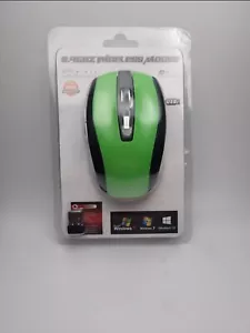 2.4GHz Green Wireless Optical Mouse Mice & USB Receiver For PC Laptop - Picture 1 of 4