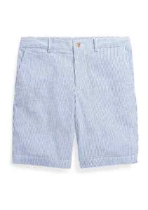 POLO RALPH LAUREN Boys Slim Stretch Seersucker Short,Blue, 7 - Picture 1 of 2
