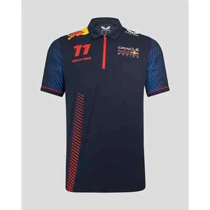 Red Bull Racing F1 Men's Sergio "Checo" Perez Team Polo Shirt Navy - Picture 1 of 4
