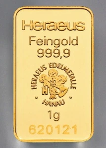 Gold 1g - Goldbarren Hereaus - Bild 1 von 3