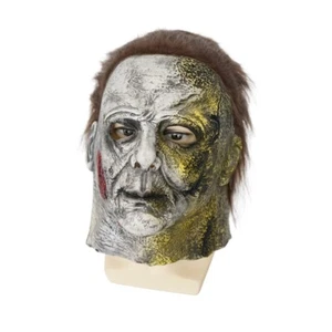 Night Moonlight McMayer latex Mask Halloween Major Helmet panic horror Wig - Picture 1 of 4