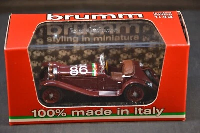BRUMM 1/43 ALFA ROMEO 1750 GS 1° MILLE MIGLIA 1931 CAMPARI-MARINONI R398B - Immagine 1 di 3